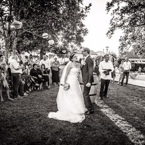 photo de mariage en noir et blanc